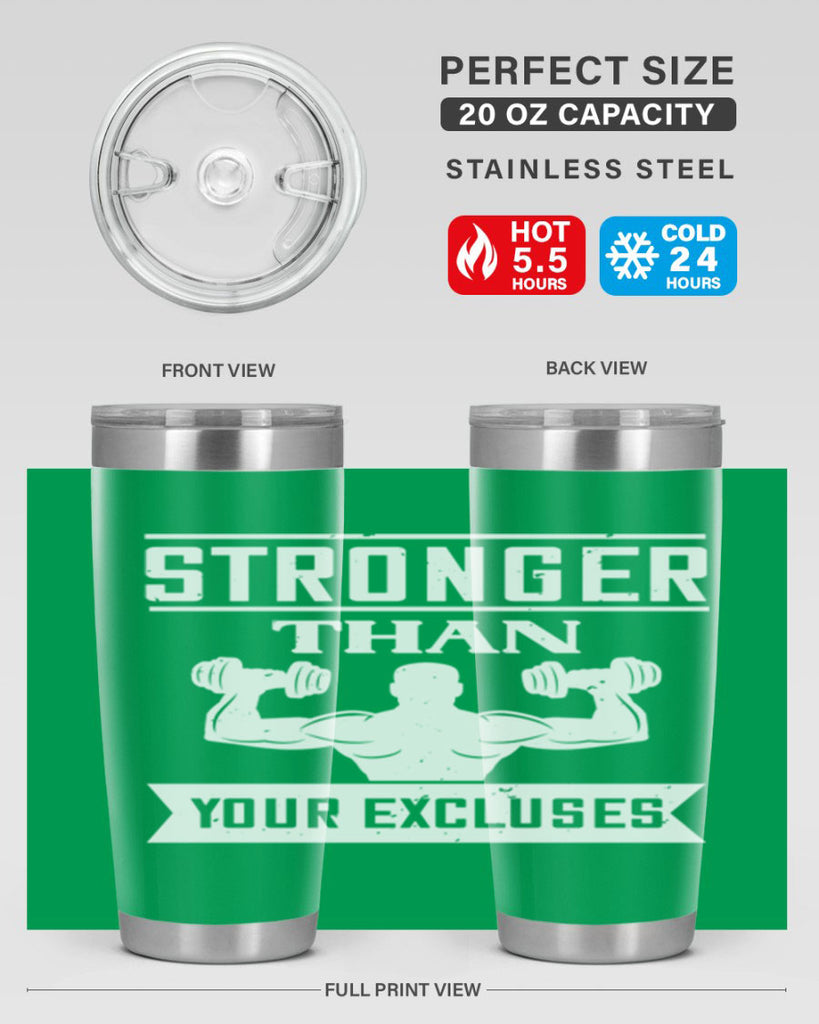 stronger than your excluses 71#- gym- Tumbler