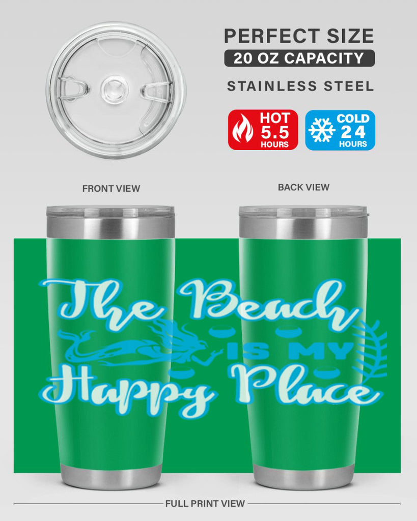 the beach is my happy place 627#- mermaid- Tumbler