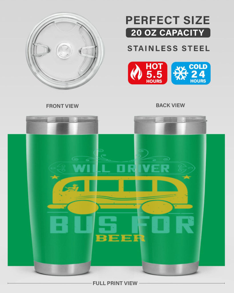 will driver bus for beer Style 6#- bus driver- tumbler
