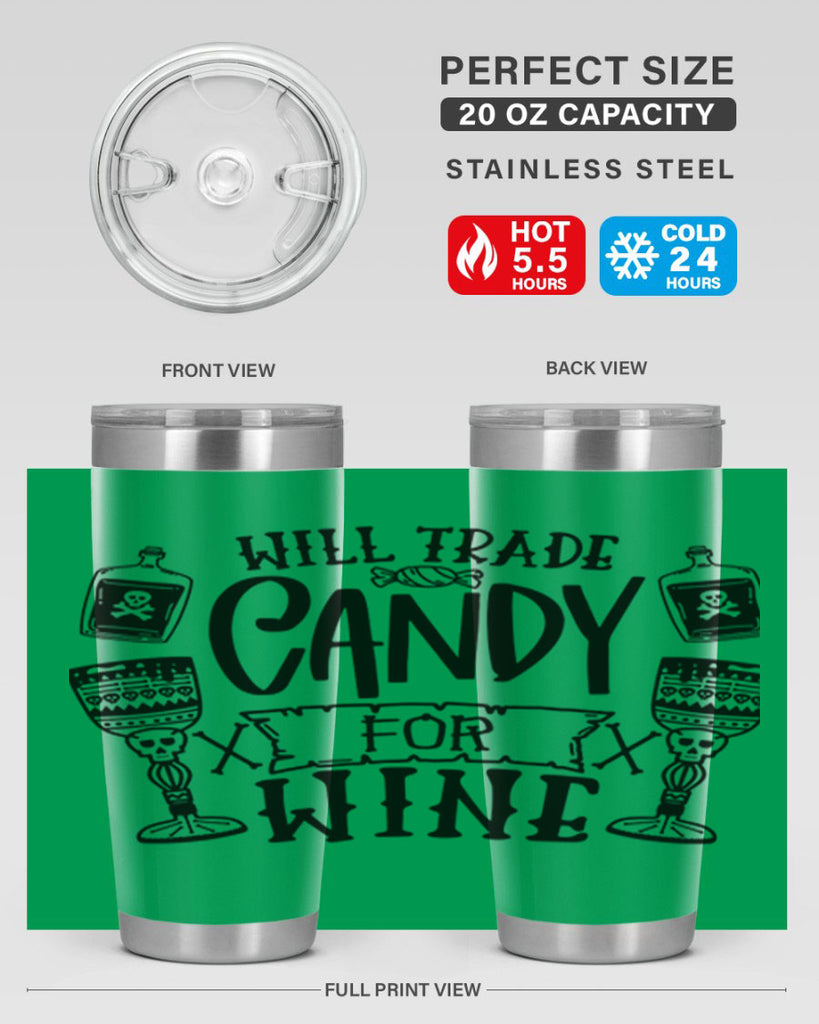 will trade candy for wine 10#- halloween- Tumbler