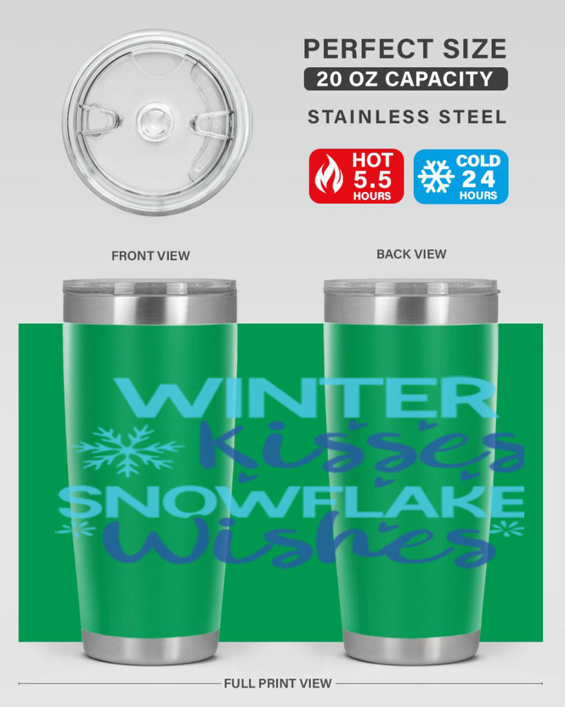 winter kisses snowflake wishes 519#- winter- Tumbler