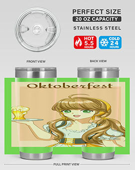 A beautiful girl with beer happy at celebrating the oktoberfest 87#- anime- Tumbler