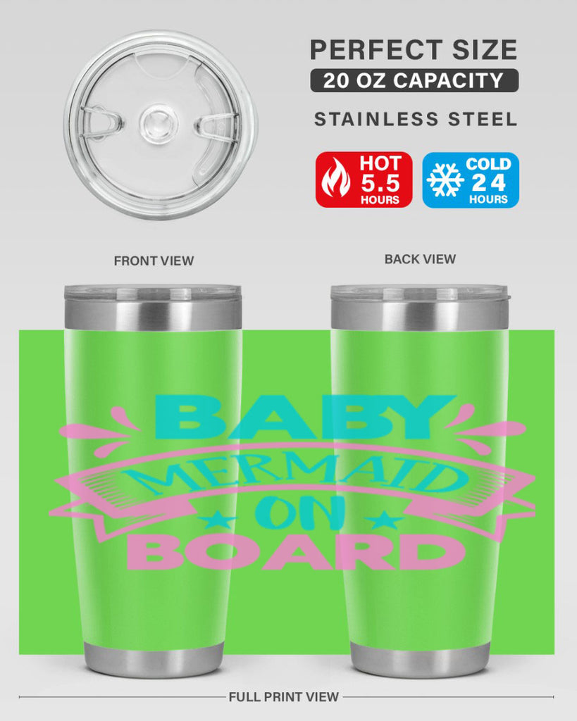 Baby Mermaid On Board 27#- mermaid- Tumbler