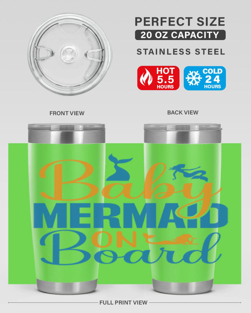 Baby Mermaid on Board 28#- mermaid- Tumbler