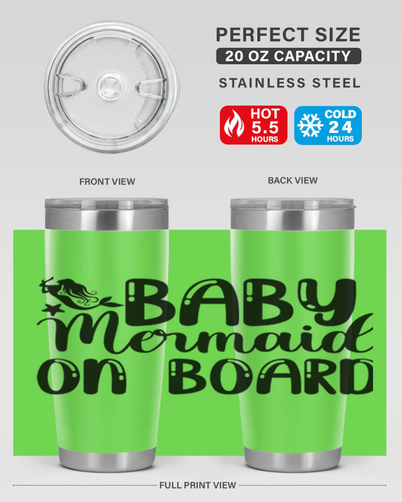 Baby Mermaid on Board 35#- mermaid- Tumbler