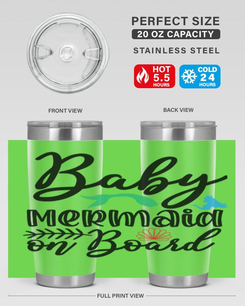 Baby Mermaid on Board 38#- mermaid- Tumbler