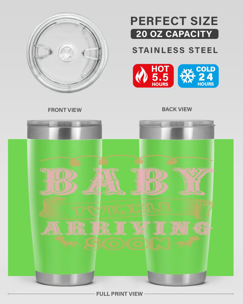 Baby Rwinkle arriving soon Style 48#- baby shower- tumbler