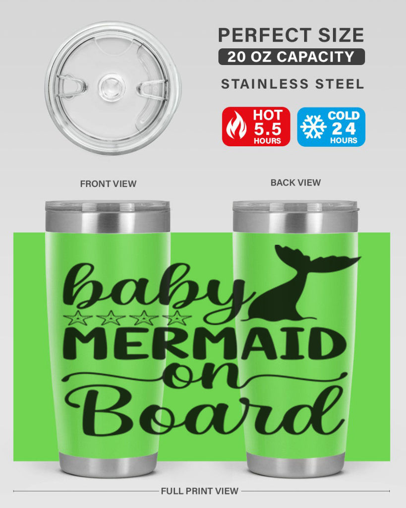 Baby mermaid on board 36#- mermaid- Tumbler