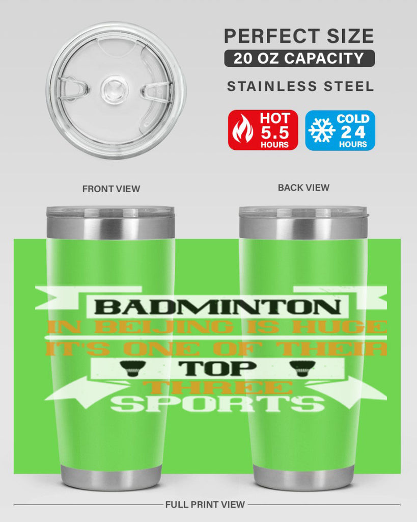 Badminton in Beijing is huge its one of their top three sports 1672#- badminton- Tumbler