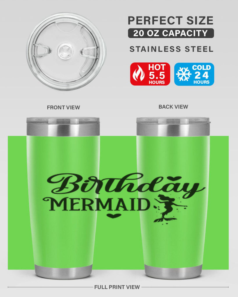 Birthday Mermaid 72#- mermaid- Tumbler