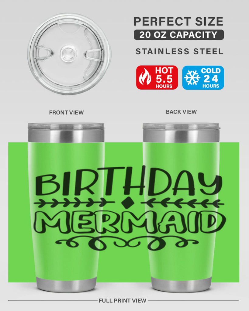 Birthday mermaid 74#- mermaid- Tumbler