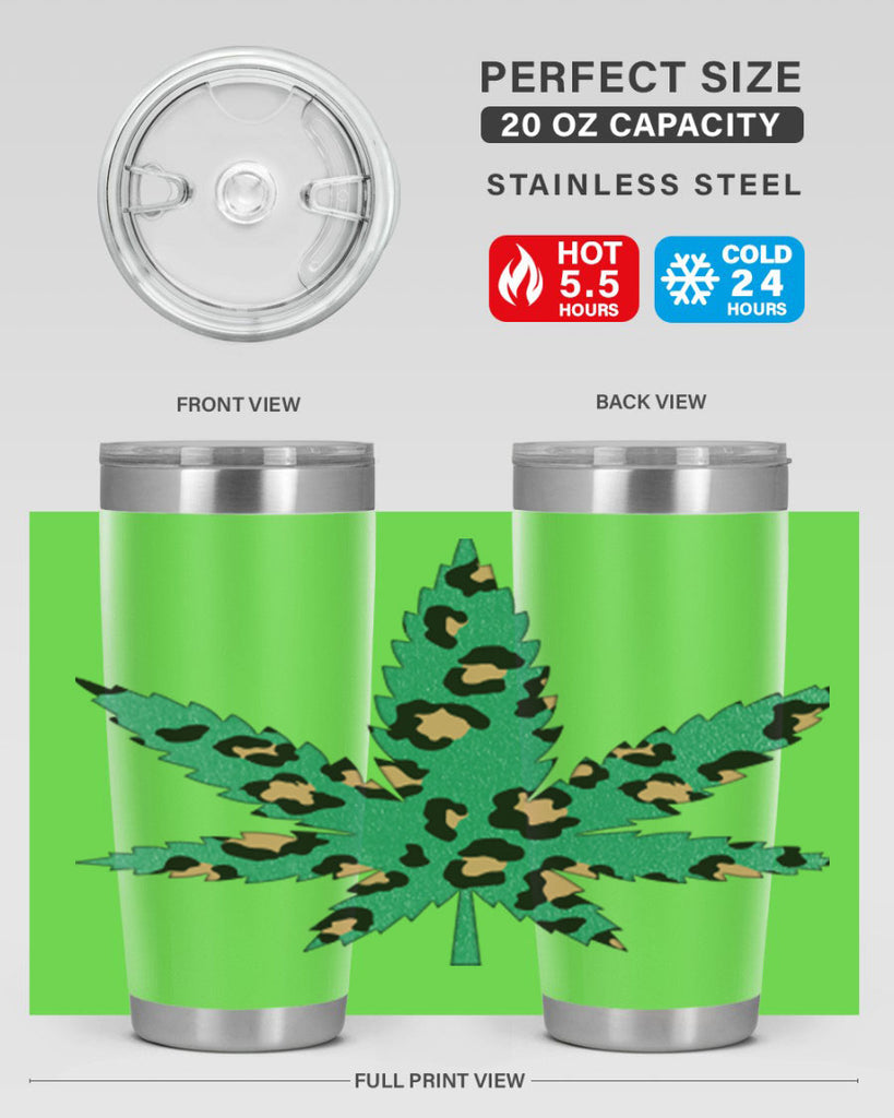 Cannabis Leopard Print 54#- marijuana- Tumbler