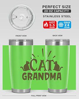 Cat Grandma Style 4#- cat- Tumbler