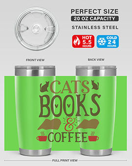 Cats Books Coffee Style 9#- cat- Tumbler