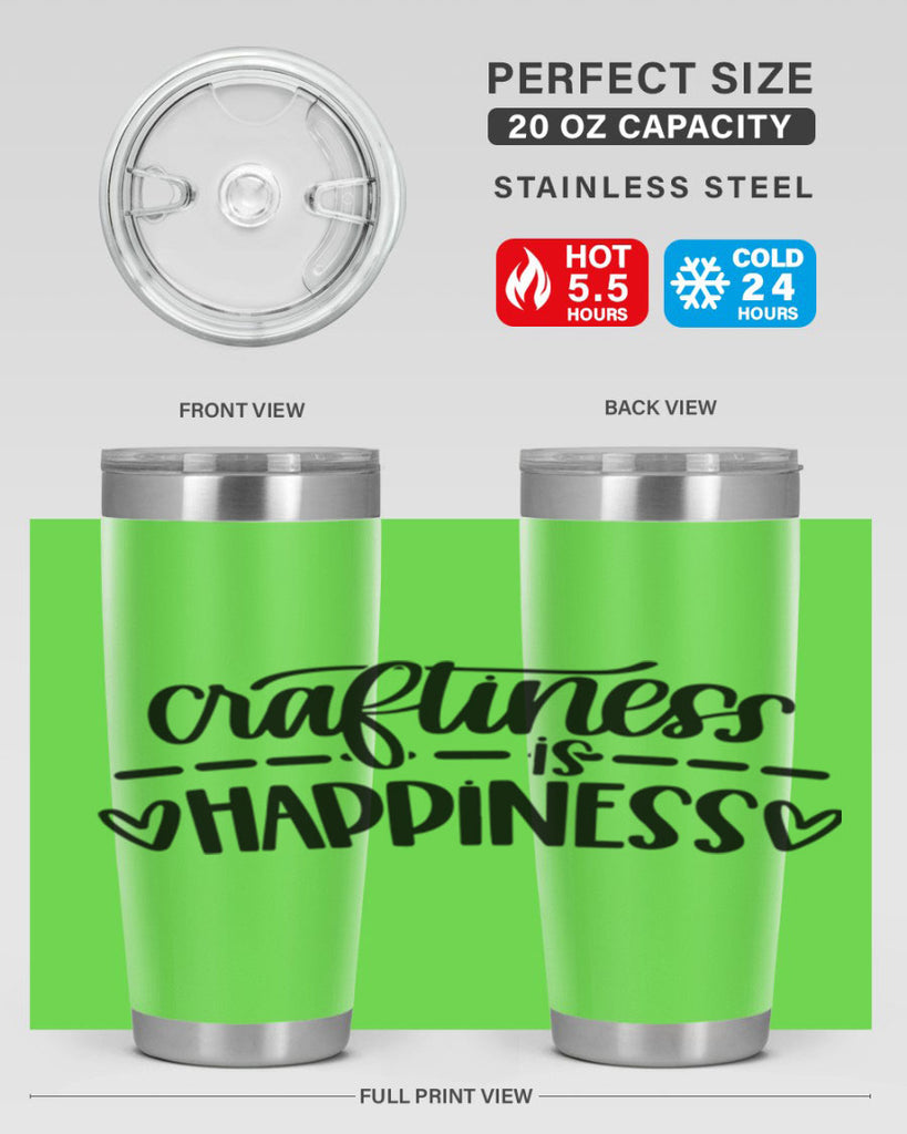 Craftiness Is Happiness 35#- crafting- Tumbler