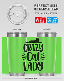 Crazy Cat Lady Style 92#- cat- Tumbler