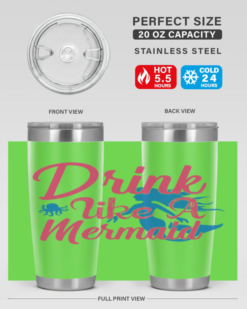 Drink Like A Mermaid 140#- mermaid- Tumbler