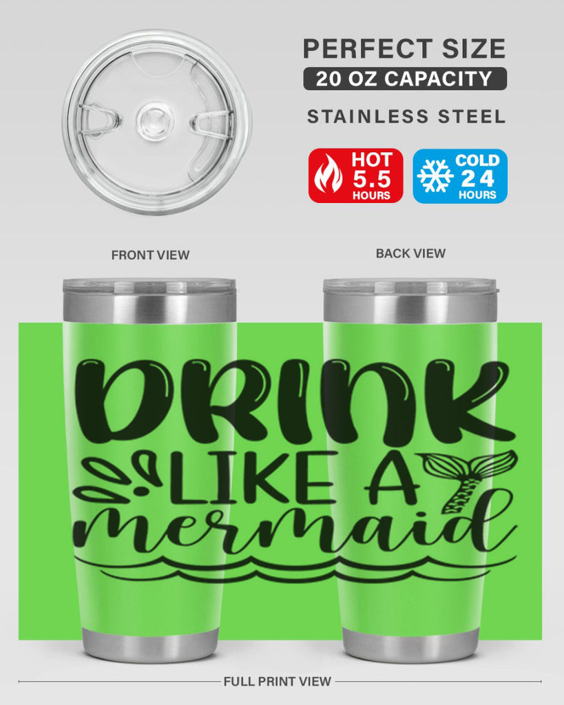 Drink Like A Mermaid 145#- mermaid- Tumbler