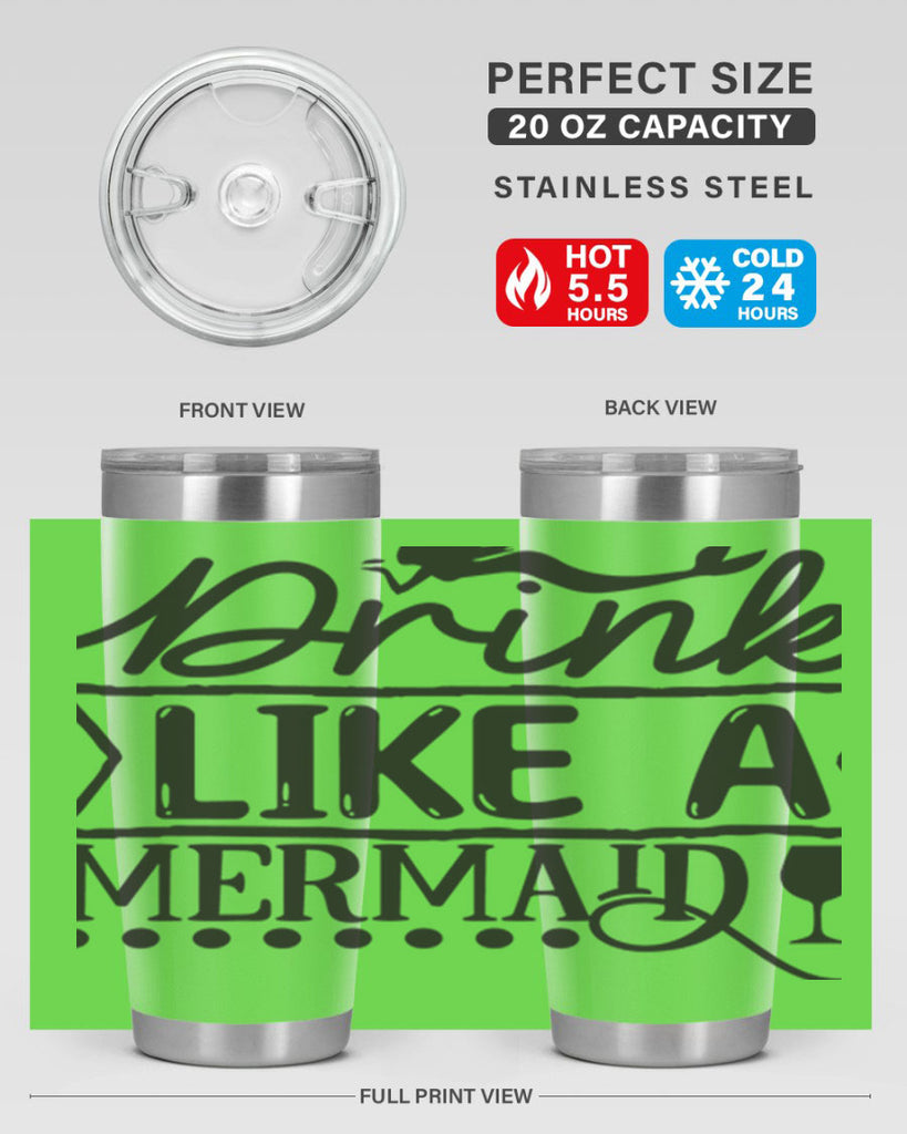 Drink like a mermaid 147#- mermaid- Tumbler