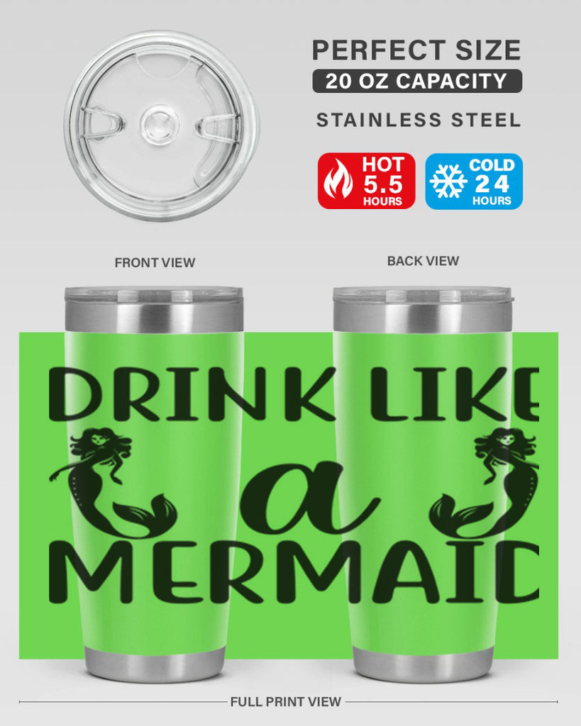 Drink like a mermaid 148#- mermaid- Tumbler