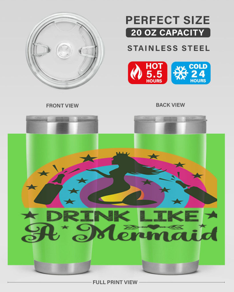 Drink like a mermaid 150#- mermaid- Tumbler