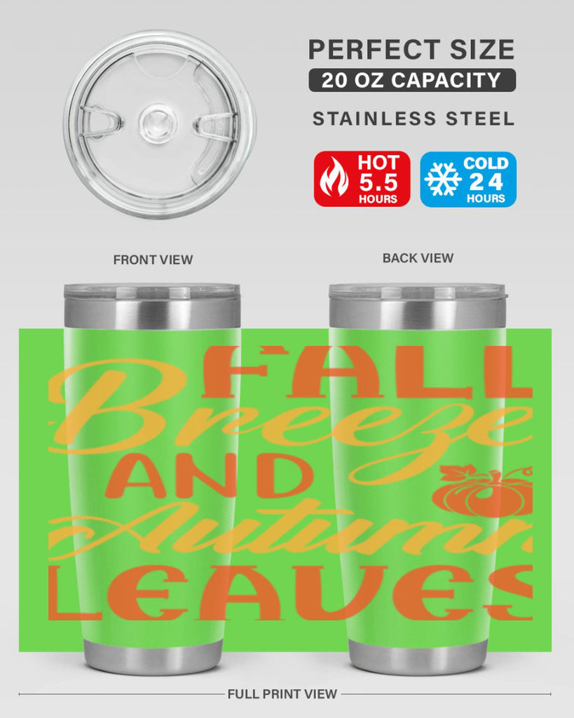 Fall Breeze and Autumn Leaves 92#- fall- Tumbler