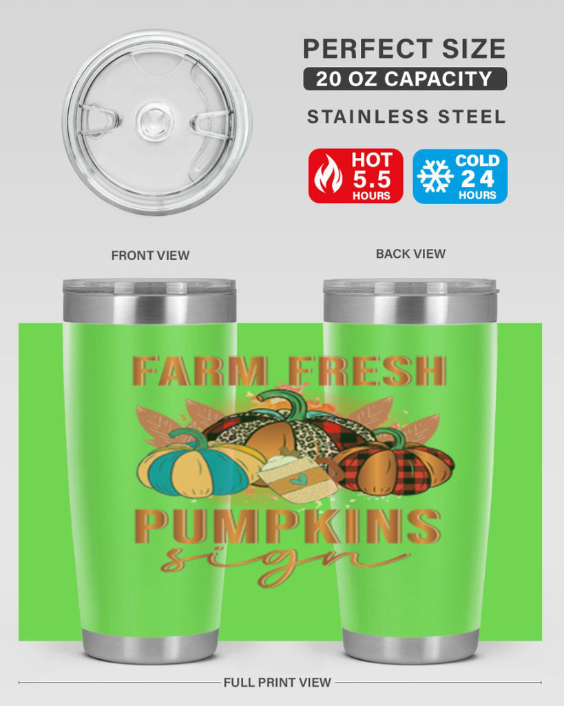Farm Fresh Pumpkins Sign 175#- fall- Tumbler
