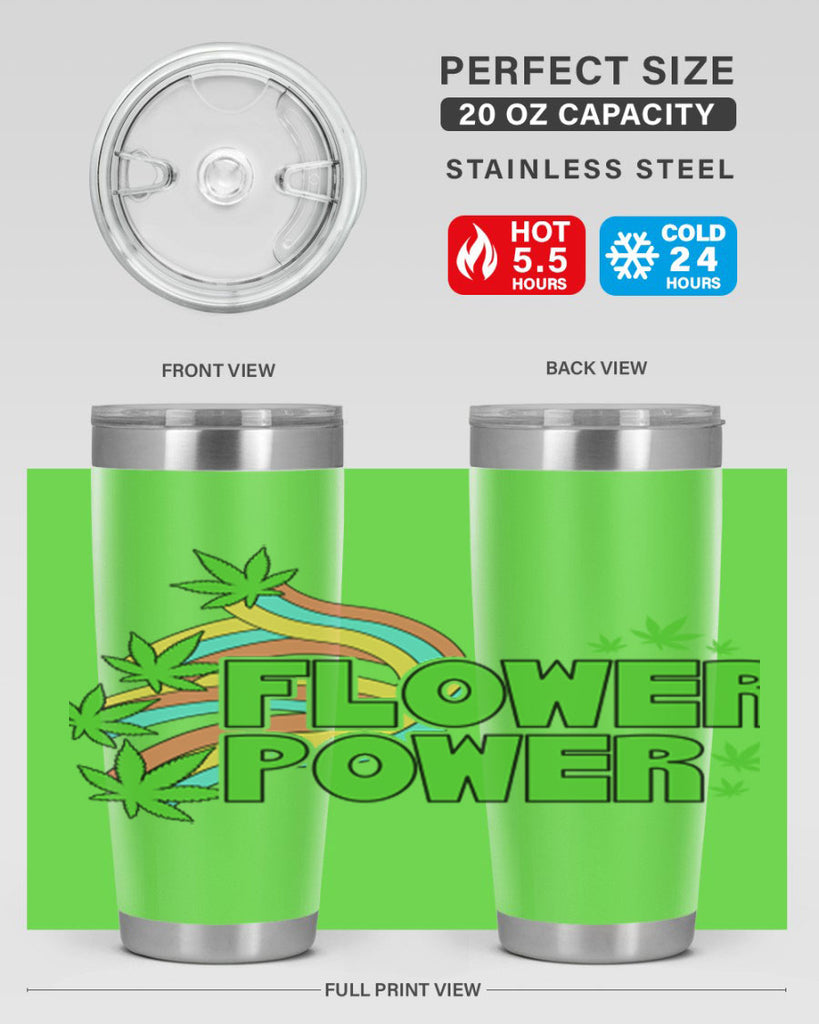 Flower Power Cannabis leaf 86#- marijuana- Tumbler