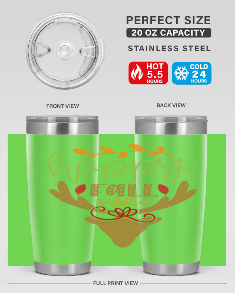Happy Fall deer 219#- fall- Tumbler