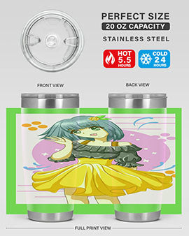 Happy and funny girl with black yellow dress in summer 41#- anime- Tumbler