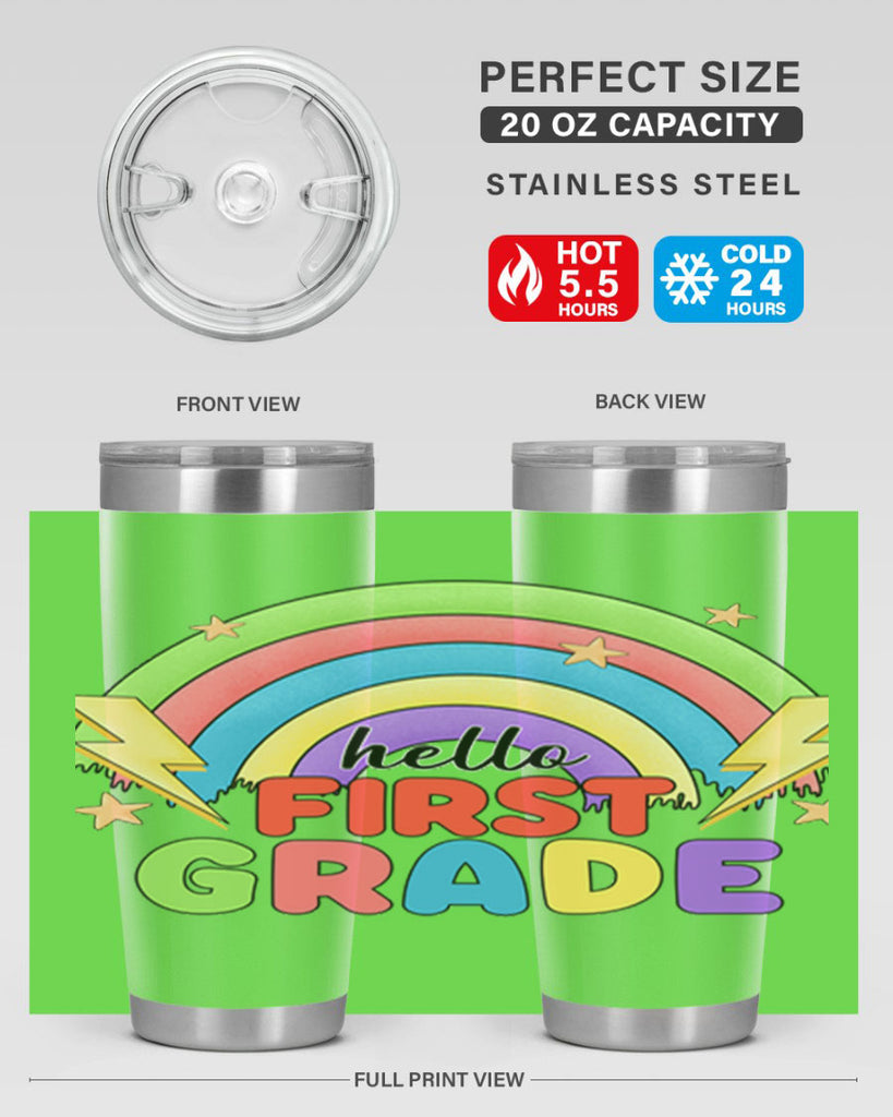 Hello 1st Grade Rainbow 13#- 1st grade- Tumbler