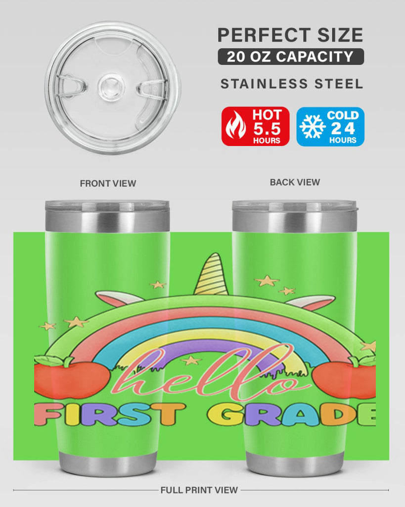 Hello 1st Grade Unicorn Rainbow 12#- 1st grade- Tumbler