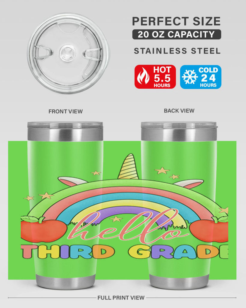 Hello 3rd Grade Unicorn Rainbow 13#- 3rd grade- Tumbler