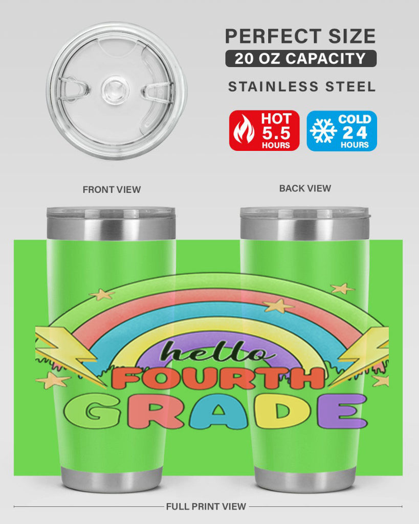 Hello 4th Grade Rainbow 13#- 4th  grade- Tumbler