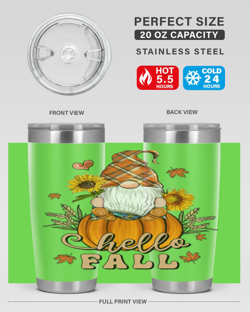HelloFallAutumnGnome 298#- fall- Tumbler