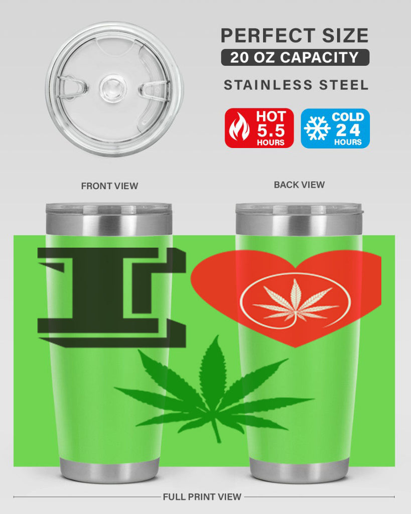 I love Cannabis heart 126#- marijuana- Tumbler