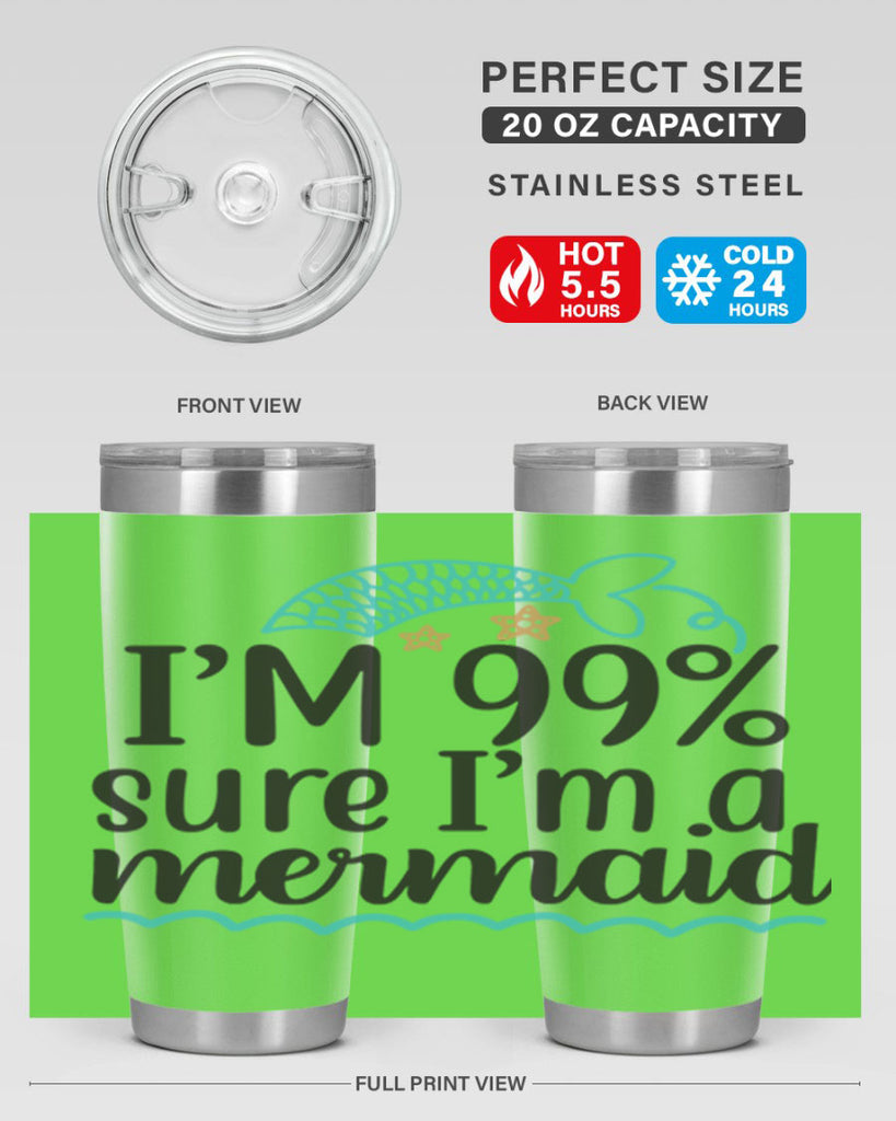 I’m sure I’m a mermaid 286#- mermaid- Tumbler