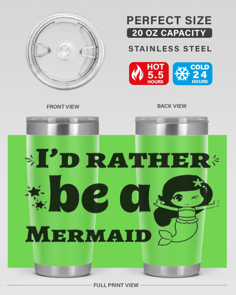 Id rather be a Mermaid 240#- mermaid- Tumbler