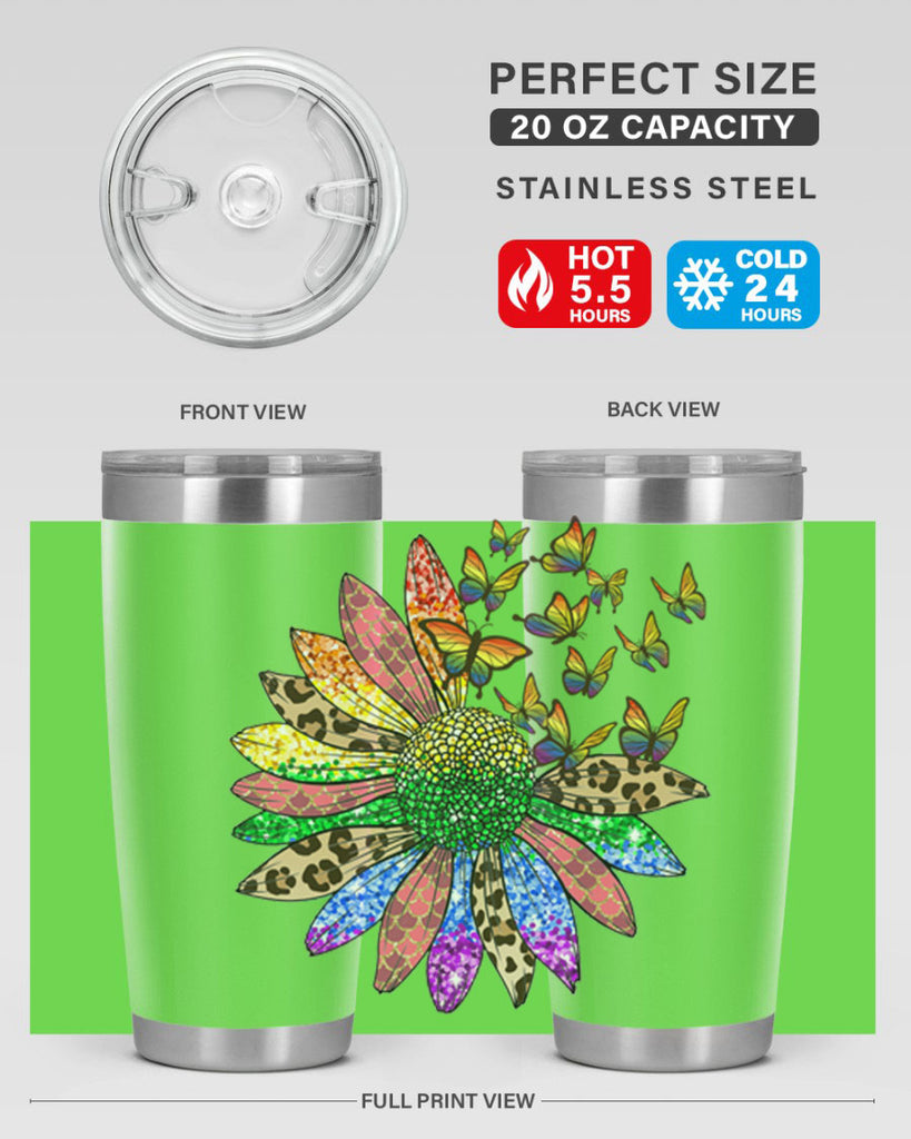 Lgbt Butterfly Sunflower  Png 52#- lgbt- Tumbler