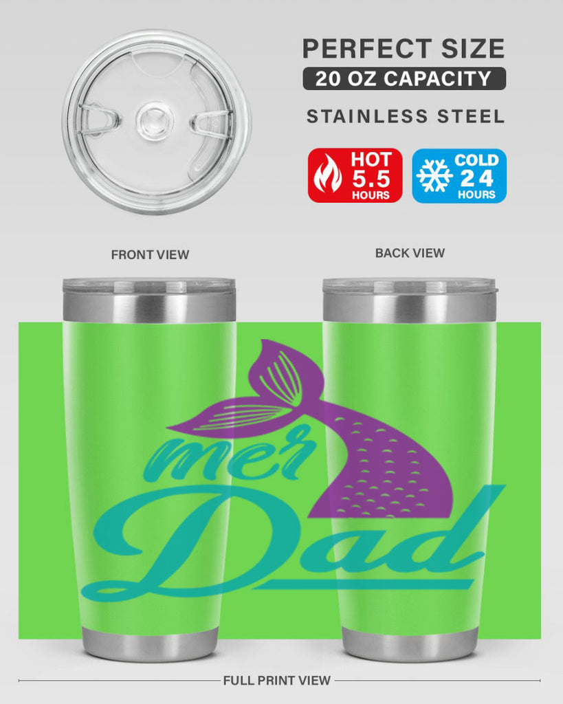 Mer Dad 325#- mermaid- Tumbler