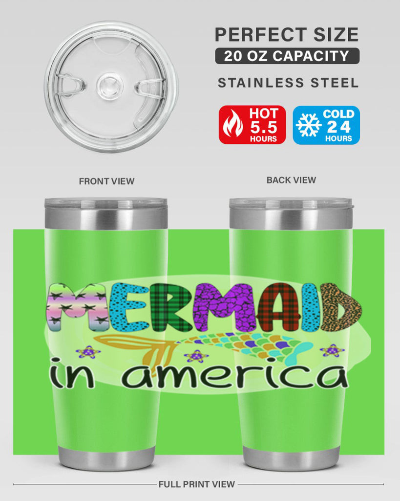 Mermaid In America 419#- mermaid- Tumbler