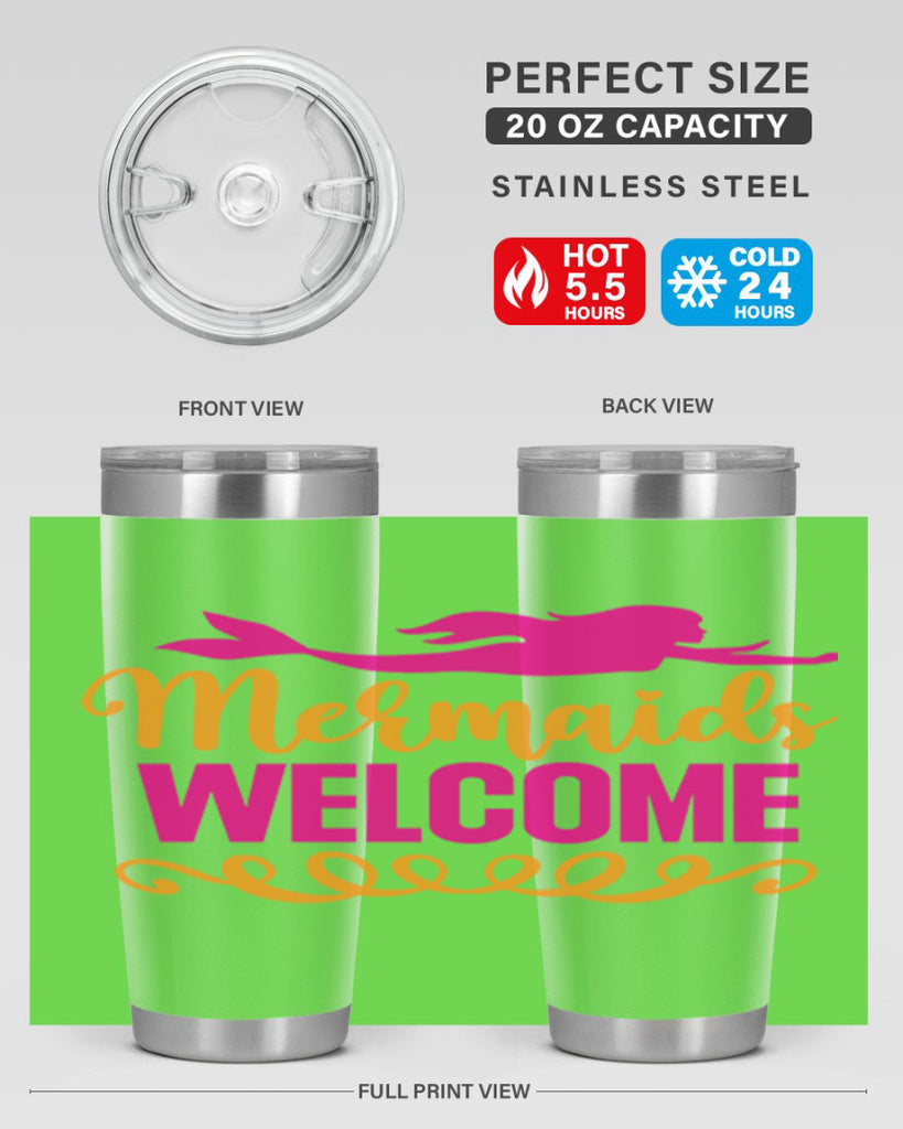 Mermaids Welcome 472#- mermaid- Tumbler