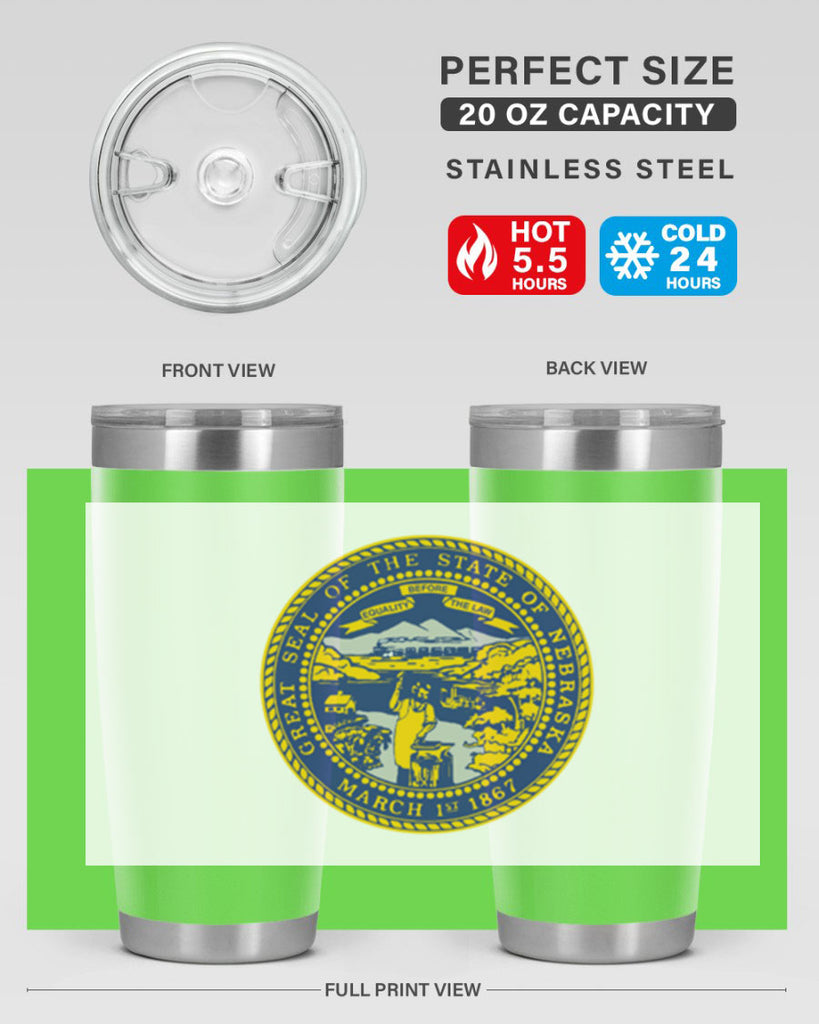 Nebraska 25#- Us Flags- Tumbler