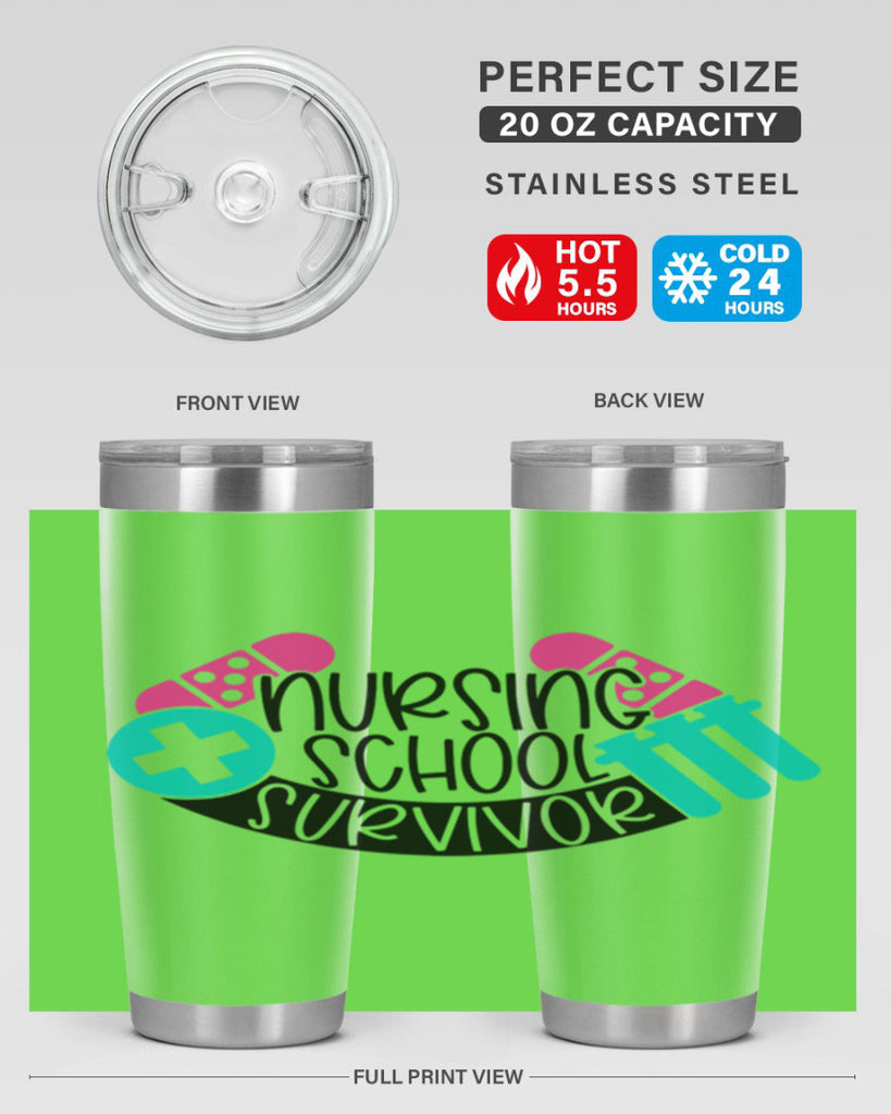 Nursing School Survivor Style Style 64#- nurse- tumbler