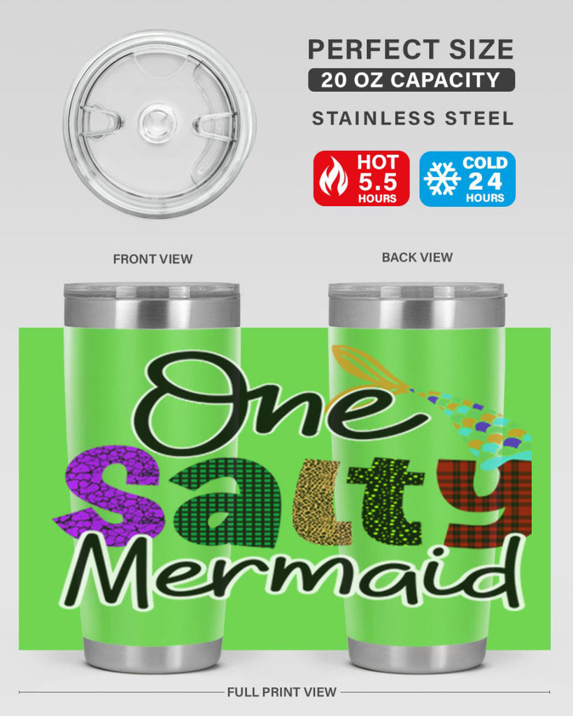 One Salty Mermaid 526#- mermaid- Tumbler