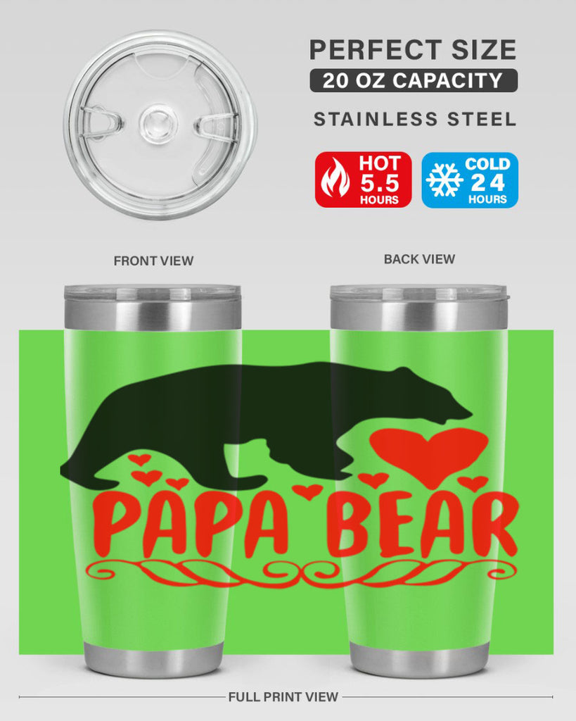 Papa bear 22#- grandpa - papa- Tumbler