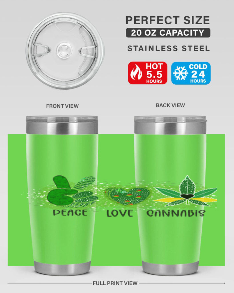 Peace Love Cannabis 215#- marijuana- Tumbler