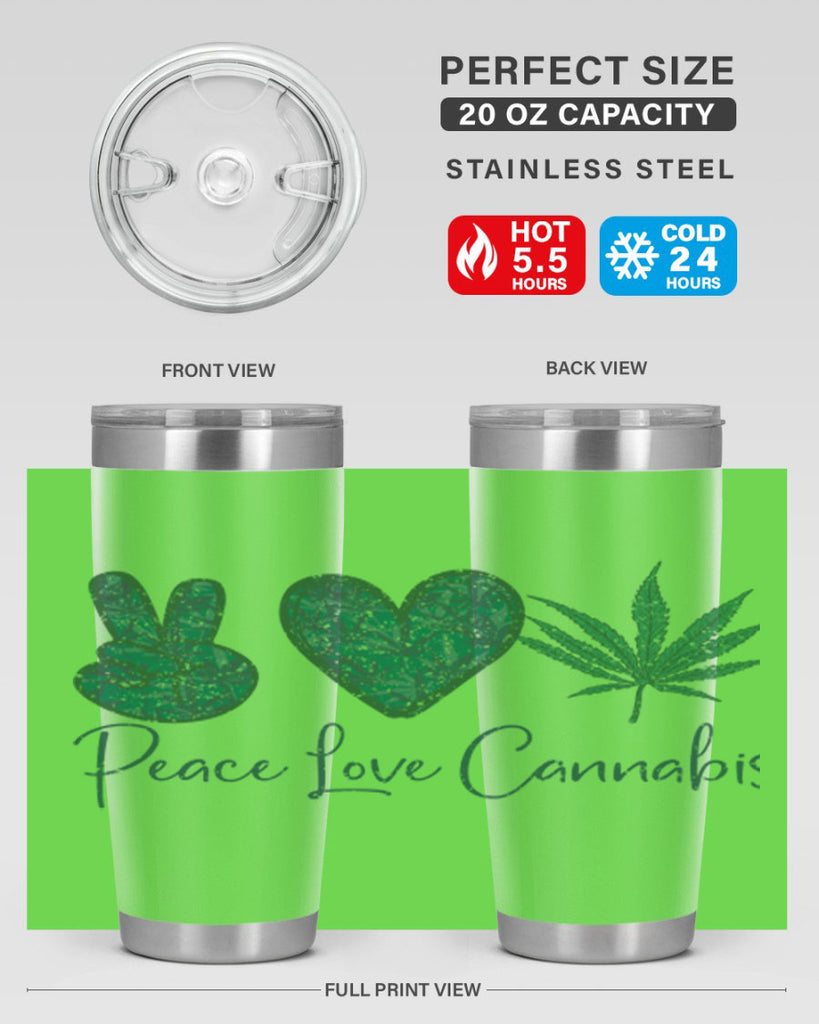 Peace Love Cannabis Sublimation 217#- marijuana- Tumbler