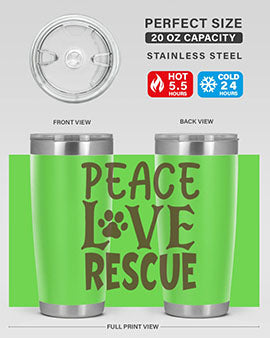 Peace Love Rescue Style 23#- cat- Tumbler