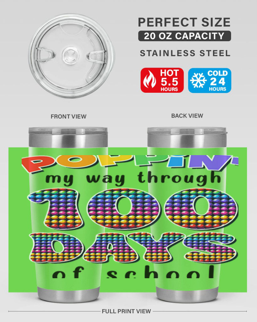 Poppin My Way Through 100 53#- 100 days of school- Tumbler